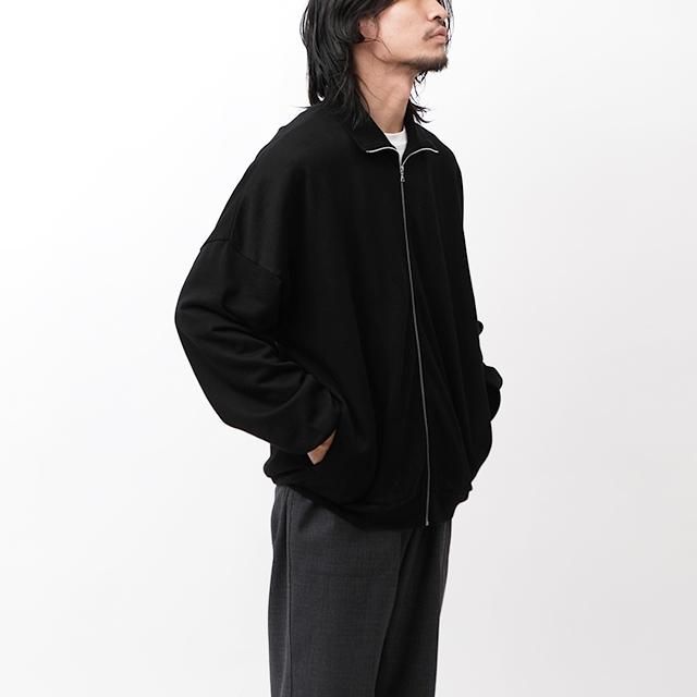 SUPER HIGH GAUGE SWEAT ZIP BLOUSON #BLACK [A23AB01CU]