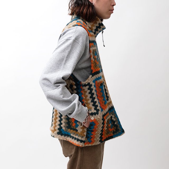 High Mock Knit Vest - Poly Wool Crochet Knit #Multi Color [NQ094]