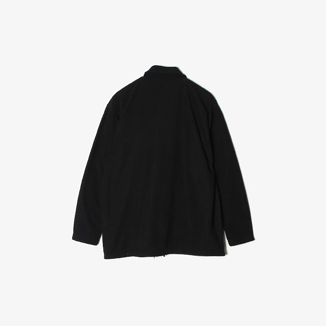 Zip Mock Neck - Polyester Waffle #Black [NQ103]