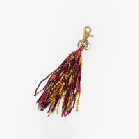 SUBTLE authentic Batik Fabric Fringe Key Holder #Pink x Yellow