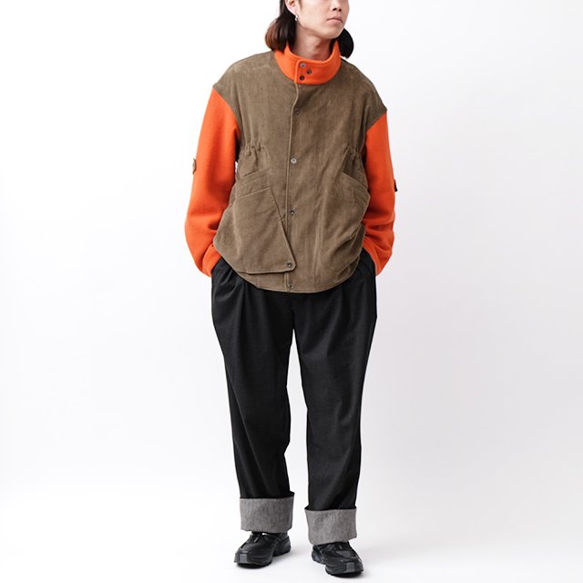 MENO LONG JACKET #LICHEN GREEN / TANGERINE [KKAW23J10-40]