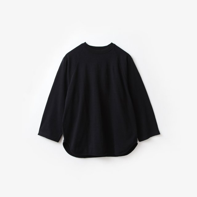 blurhms Co/Silk Nep Baseball Raglan Tee #Black Navy