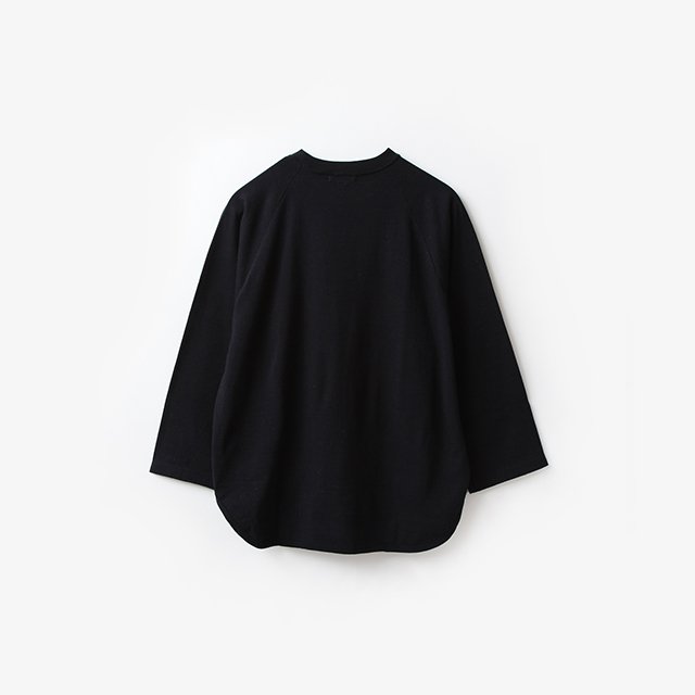 Co/Silk Nep Baseball Raglan Tee #Black Navy [BHS23F027]