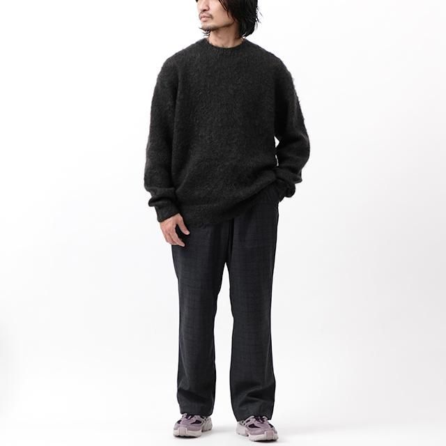 AURALEE BRUSHED SUPER KID MOHAIR KNIT P/O #INK BLACK [A23AP02KM