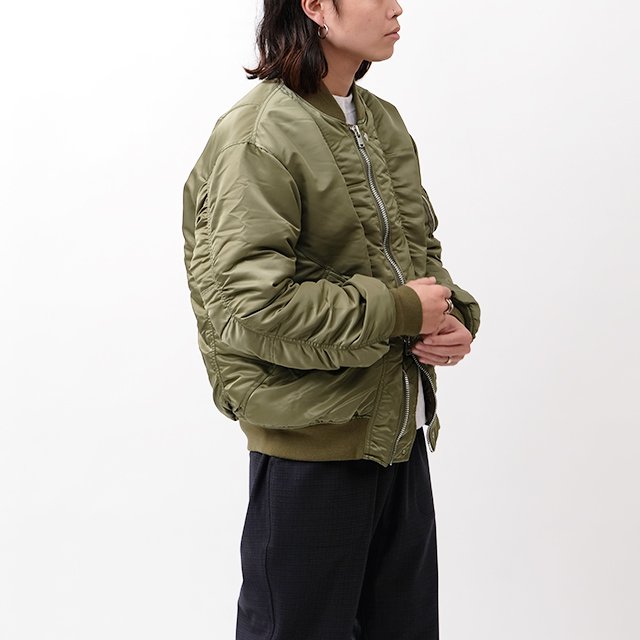 kolor green wool nylon jacket