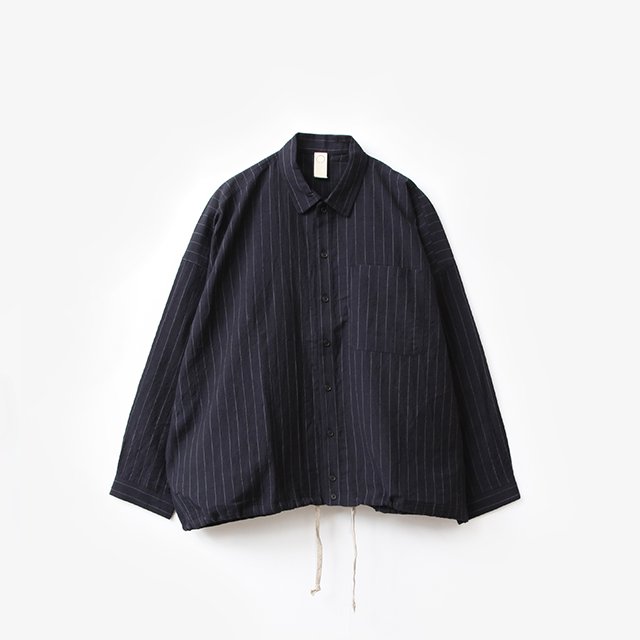 O project BOMBER SHIRT - FINE STRIPED CLOTH #NAVY [O16SRT2