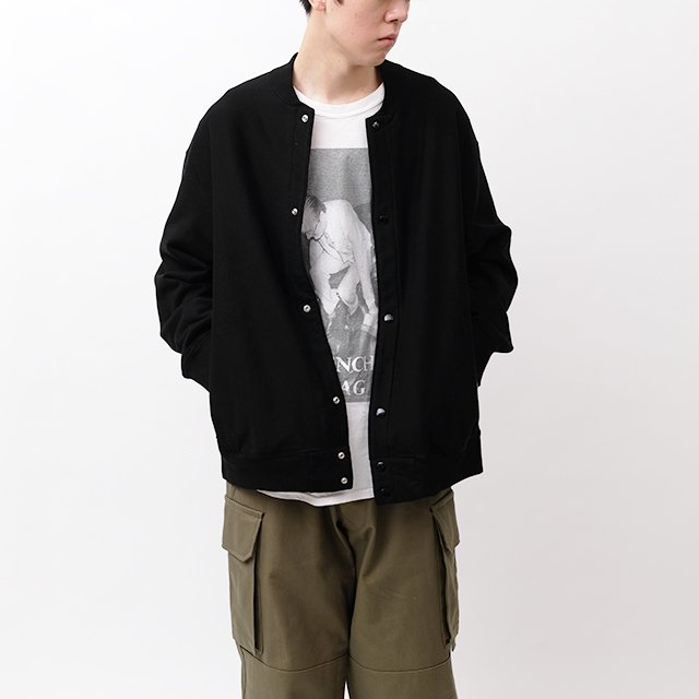 blurhms ROOTSTOCK Soft&Hard Sweat Snap Cardigan #Black