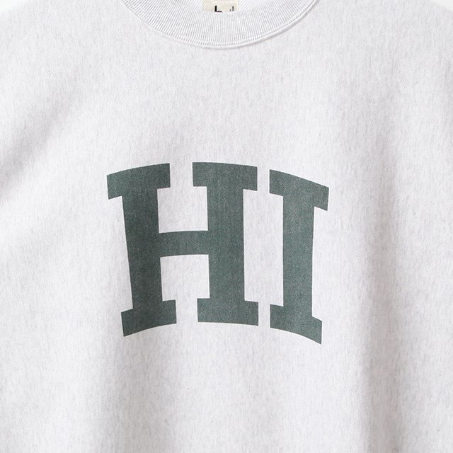 【 別注 】blurhms ROOTSTOCK『HI-00』PRINT Sweat Crew-neck P/O Big #Heather White  [bROOTS23F26P-SG]｜Silver and Gold Online Store