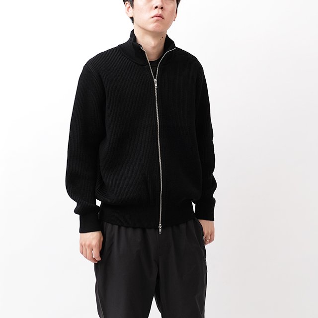 EX FINE WOOL RIB KNIT B/L #BLACK [95-234-015]