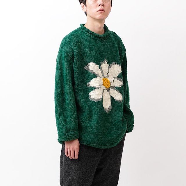 niche. MacMahon Knitting Mills Roll Neck Knit - Flower #GREEN[F23