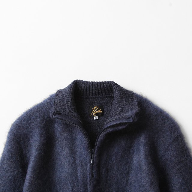 Needles Zipped Mohair Cardigan - Solid #Navy [NS283]｜Silver and