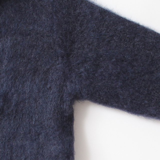 Zipped Mohair Cardigan - Solid #Navy [NS283]