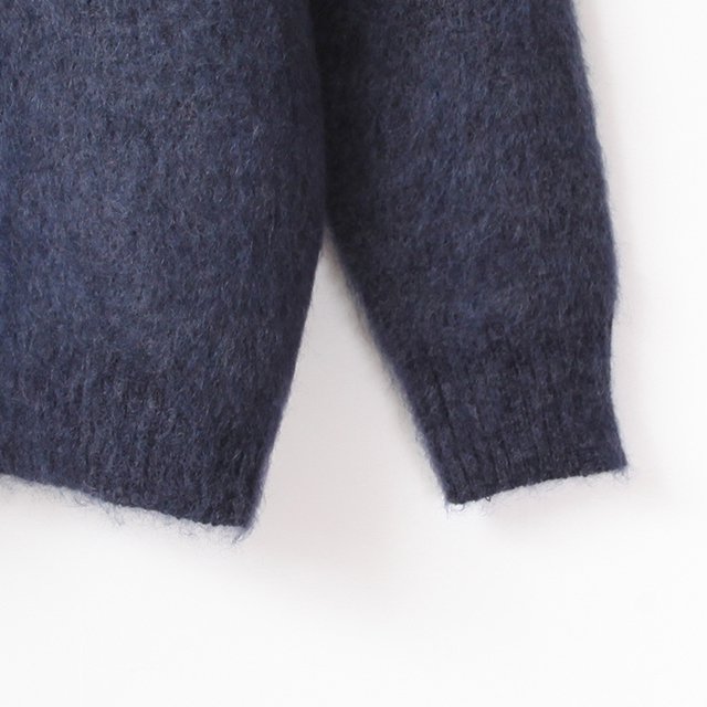 Zipped Mohair Cardigan - Solid #Navy [NS283]