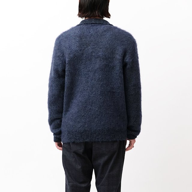 Zipped Mohair Cardigan - Solid #Navy [NS283]