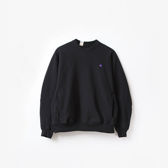 “NEW WEAVE” CREWNECK SWEATSHIRT #0100 BLACK [C8-Y017-pieces]