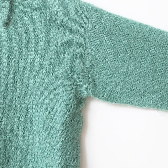 BRUSHED SUPER KID MOHAIR KNIT POLO #JADE GREEN [A23AP03KM]