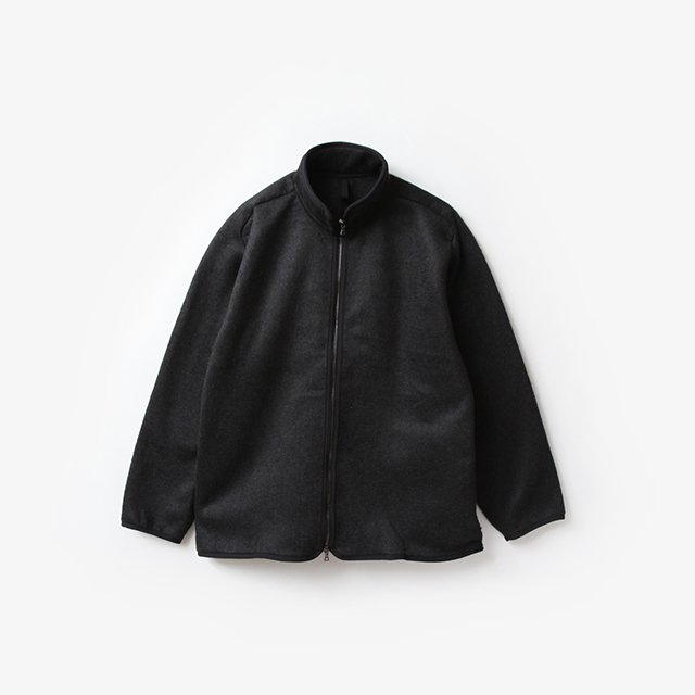 blurhms Pe/Silk Fleece ZIP Jacket #Heather Black [BHS23F023]｜Silver and
