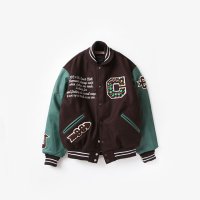 IT'S CRUST CLOTH  Game Sports Wear Varsity Jacket #BROWN/KELLY 