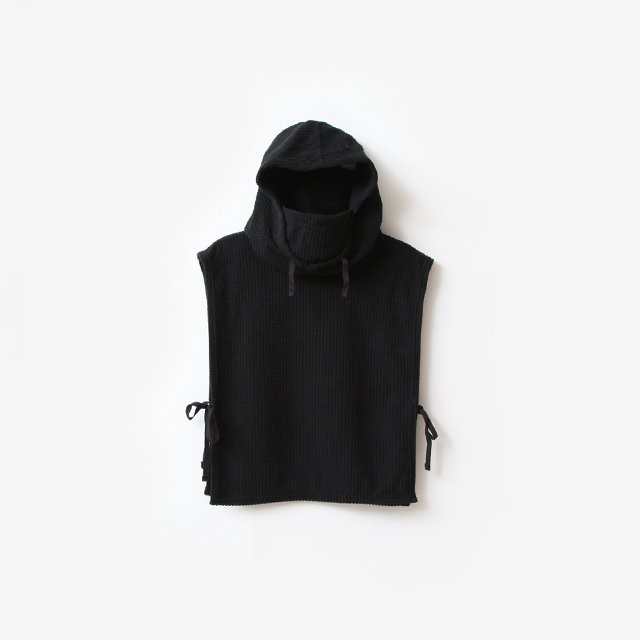 Hooded Interliner - Polyester Waffle #Black [NQ070]