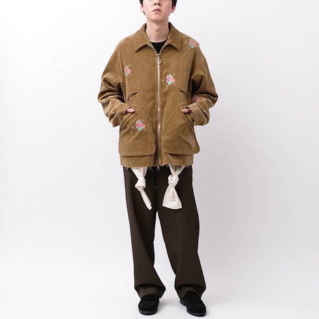 Hunting Corduroy Blouson #CAMEL Embroidery [MID23AW-BL05]