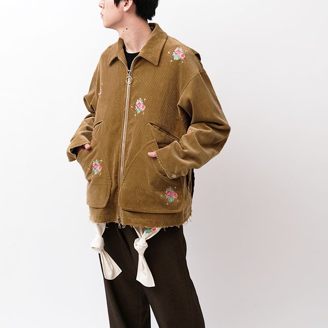 Hunting Corduroy Blouson #CAMEL Embroidery [MID23AW-BL05]