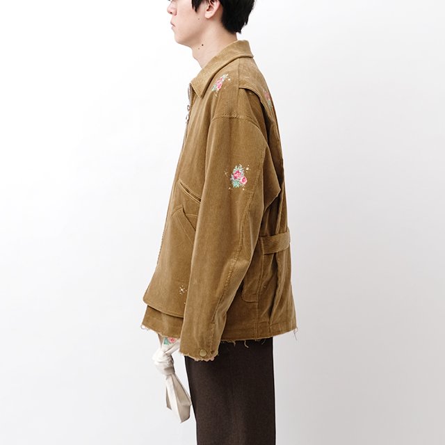 Hunting Corduroy Blouson #CAMEL Embroidery [MID23AW-BL05]