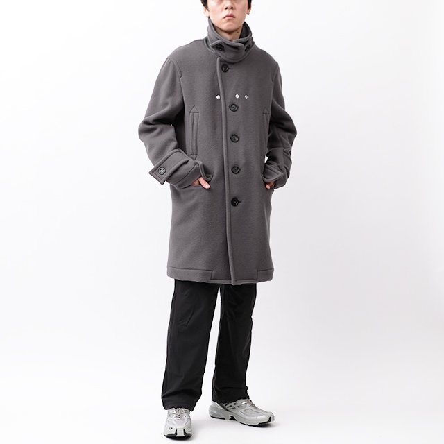 right - left silhouette single breasted peacoat. #gray [sj.0016bAW23]