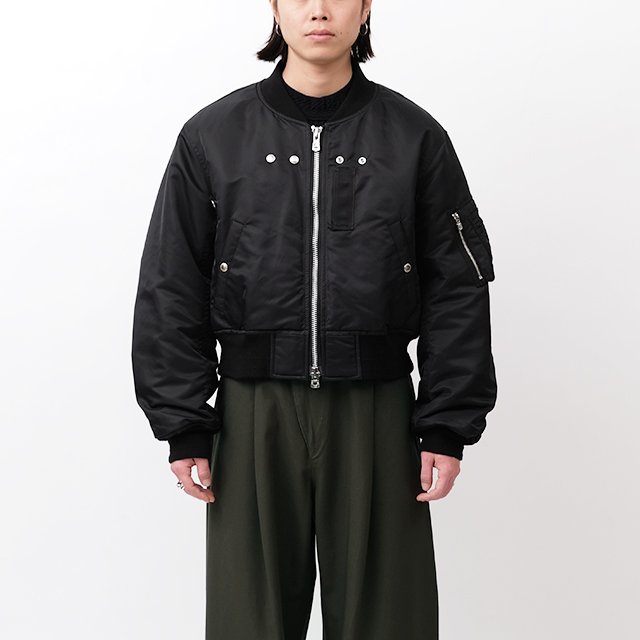 two-way cropped bomber jacket. #black [sj.0018bAW23]