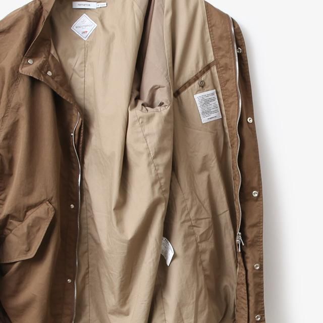 TROOPER COAT COTTON SATIN WITH GORE-TEX WINDSTOPPER #LT.BROWN [NN-J4417]