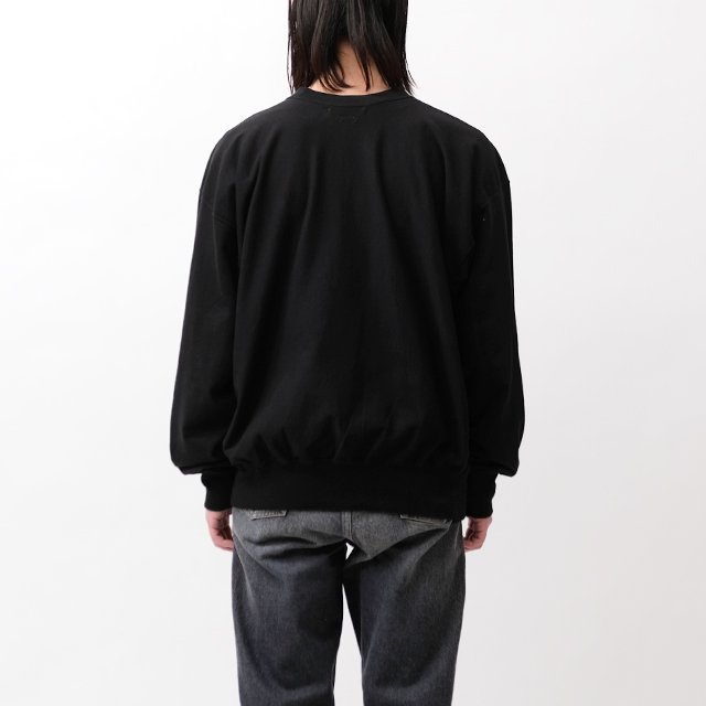 blurhms Light Sweat Crew-neck P/O #Black [BHS24S026]｜Silver and