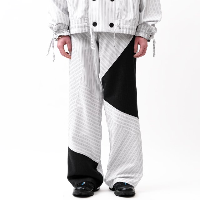 ASPASIA TROUSER #LIGHT GREY STRIPES/CHARCOAL GREY [KKAW23T04-14]