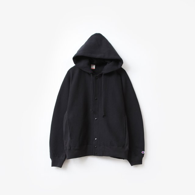 SNAP HOODIE SWEATSHIRT #0100 BLACK [C8-Z108]