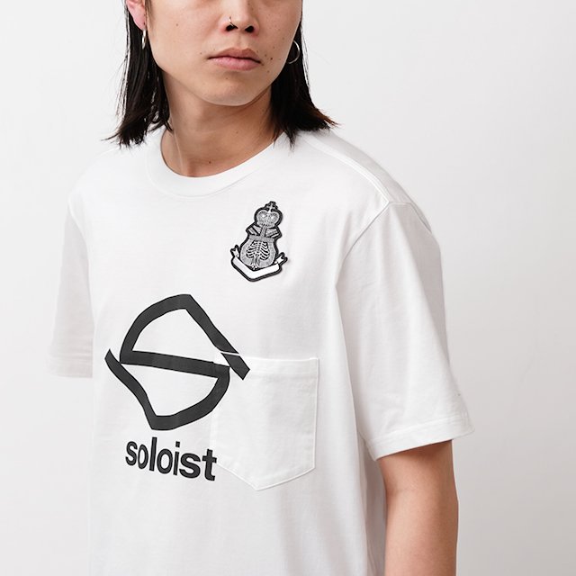 S logo and bone emblem. (s/s pocket tee) #white [sc.0012SS24]