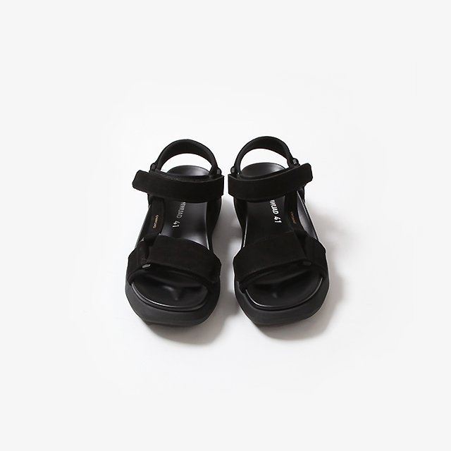 SCHON TECH NUBUCK LEATHER SANDAL #BLACK [MS001E22 A]