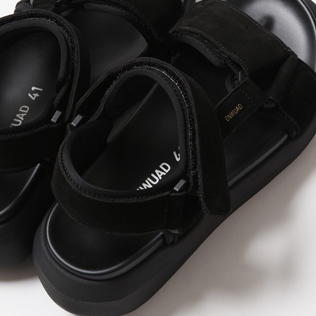 SCHON TECH NUBUCK LEATHER SANDAL #BLACK [MS001E22 A]