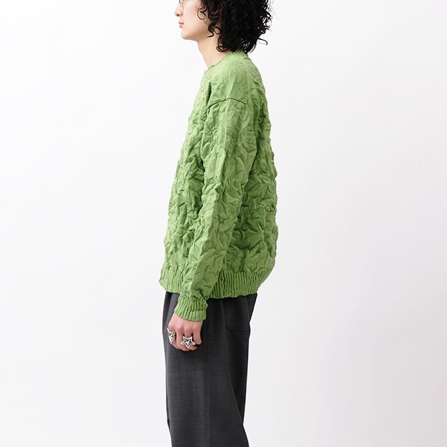 WRINKLED DRY COTTON KNIT P/O #SAGE GREEN [A24SP02CS]