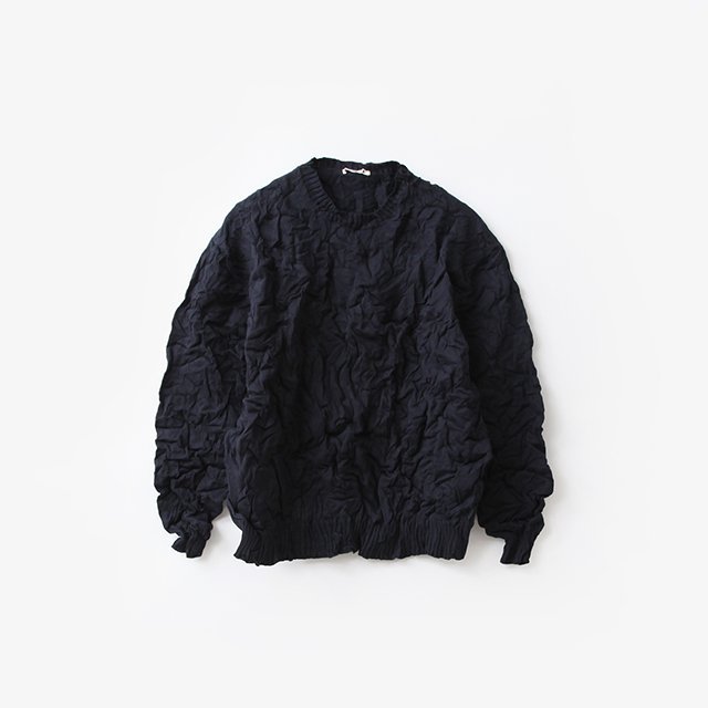 WRINKLED DRY COTTON KNIT P/O #DARK NAVY [A24SP02CS]