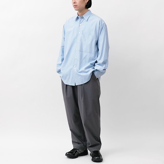 WASHED FINX TWILL BIG SHIRT #SAX BLUE [A24SS02TN]