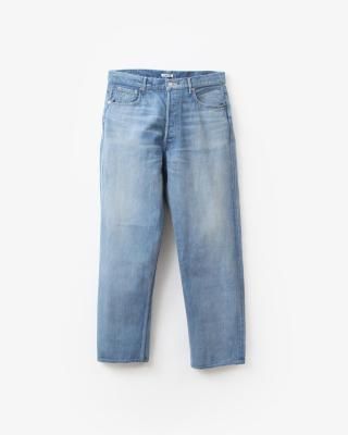 AURALEE SELVEDGE FADED LIGHT DENIM WIDE PANTS #LIGHT INDIGO [A25SP03DE]