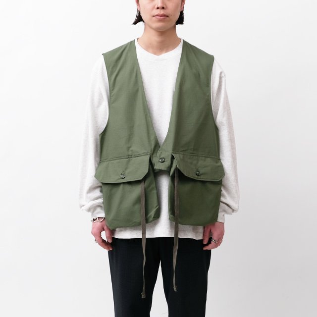 Engineered Garments Fowl Vest - Cotton Ripstop #Olive [OR120 