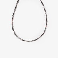 ERICKA NICOLAS BEGAY Navajo Pearl Necklace with StoneNPS5-1055cm #Silver-5mm Beads
