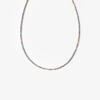 ERICKA NICOLAS BEGAY Navajo Pearl Necklace with StoneNPS4-0355cm #Silver-4mm Beads