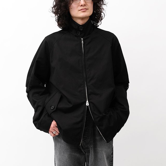 back gusset sleeve dog ear jacket.(clash) #black [sj.0006aSS24]