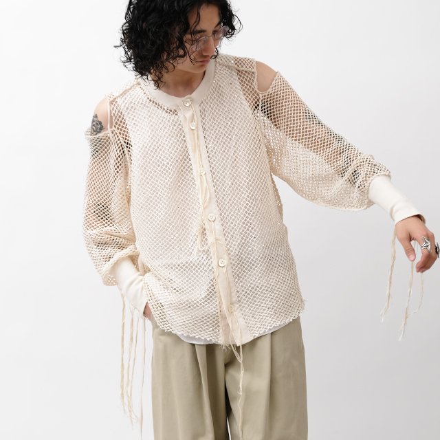 SEQUIN MESH SHIRTS #IVORY [MID24SS-CU02]