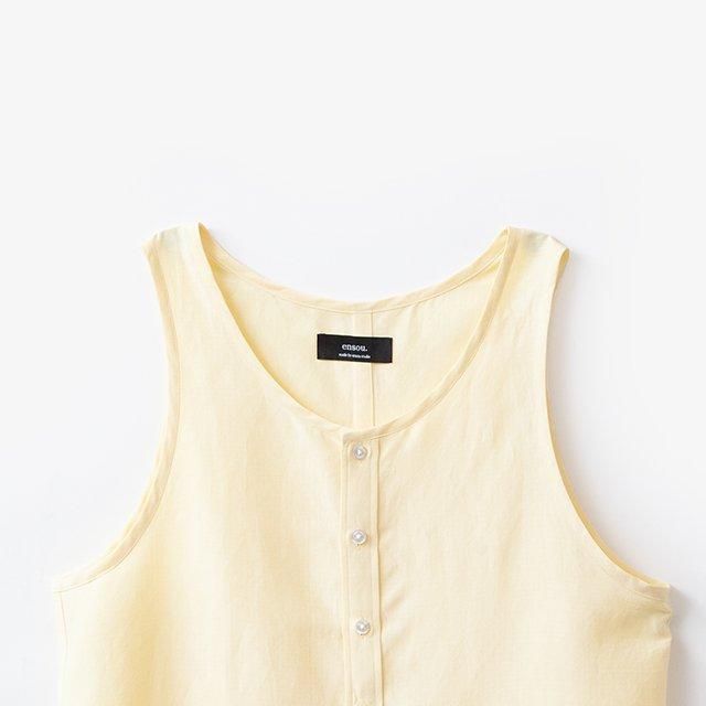 ensou. 別注 Tamk Top - Silk Linen - ensou. 【別注】 Tank Top - Silk Linen #Black｜Silver and