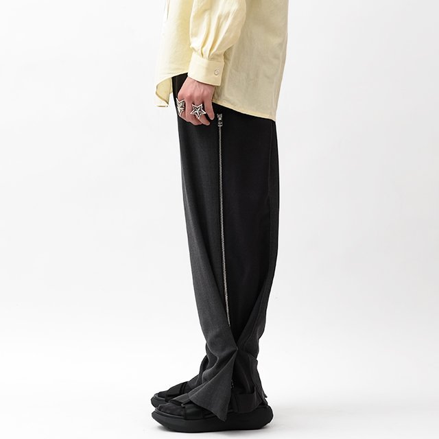 ZIP BAGGY PANTS #SLACKS Size:M [OP-469]