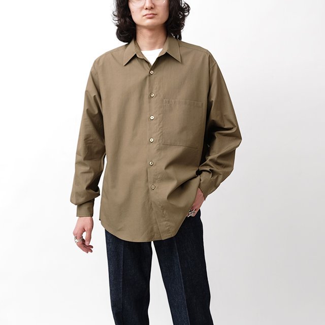 WASHED FINX TWILL BIG SHIRT #BROWN [A24AS02TN]