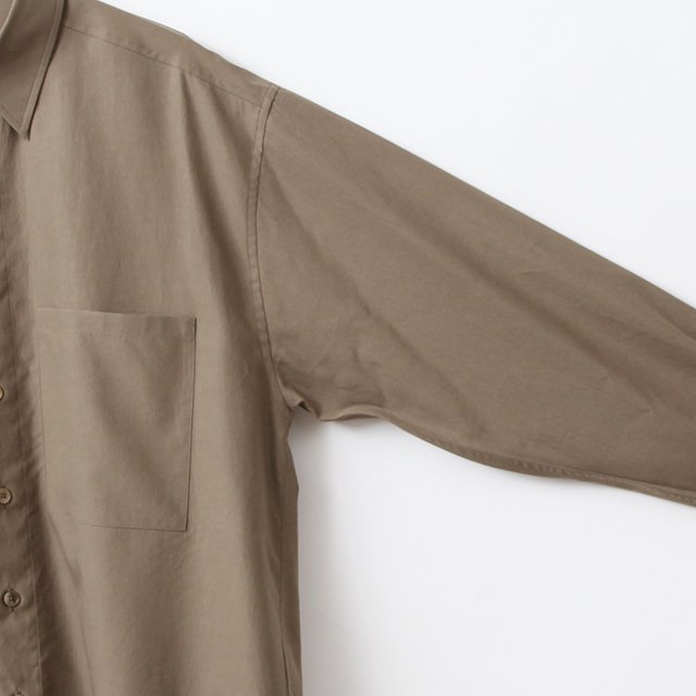 WASHED FINX TWILL BIG SHIRT #BROWN [A24AS02TN]