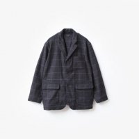 Engineered Garments Loiter Jacket - Wool Poly Windowpane #Charcoal/Lt.Blue [PS185]