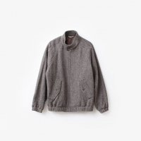 AURALEE LAMA SHETLAND WOOL TWEED ZIP BLOUSON #KHAKI TWEED [A24AB03LS]